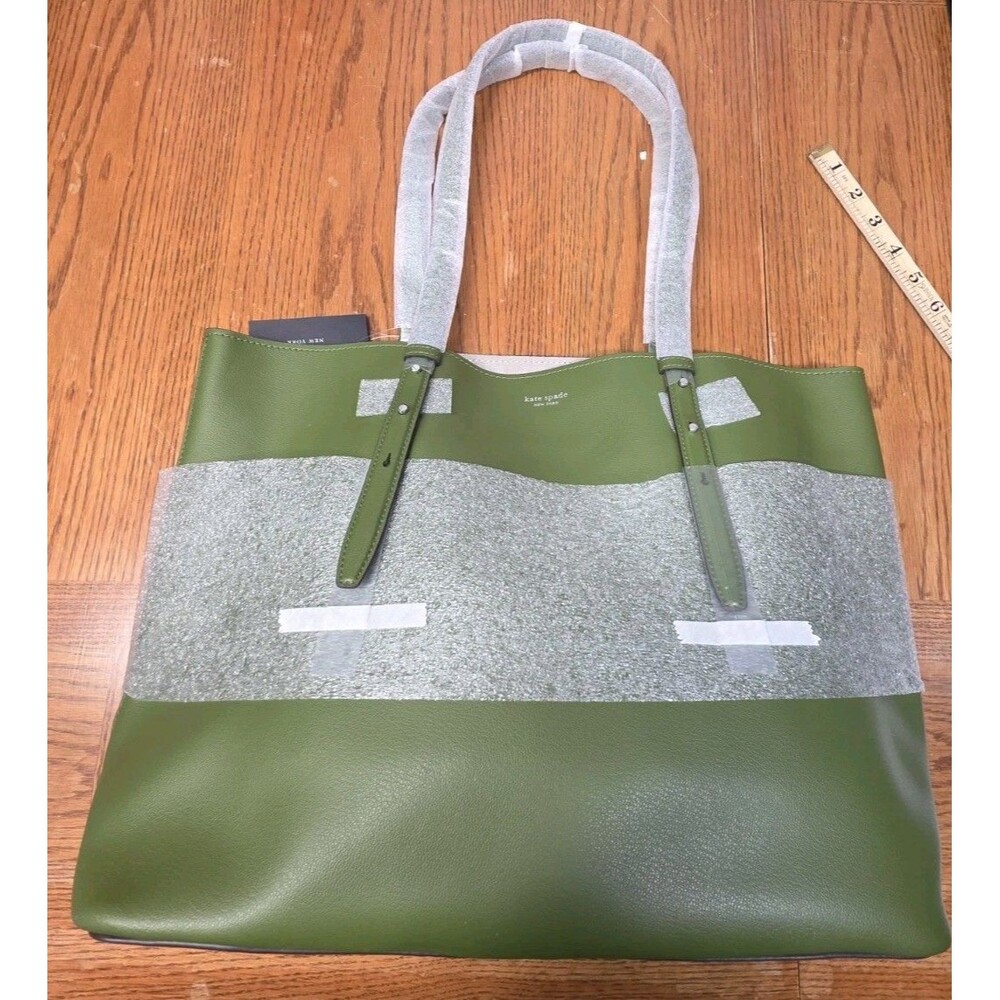 Kate Spade Do-It-All Large Tote Bag Jungle Vine Green Leather NWT